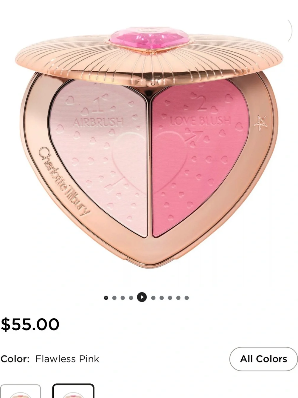 Charlotte Tilbury Roseheart Dual Blush & Airbrush Highlighter - Soft Pink Duo